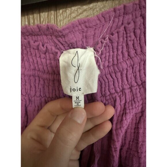 Joie Paper Bag High Waist Shorts Size‎ Medium Magenta Gauze Like Cotton Casual - Picture 3 of 5